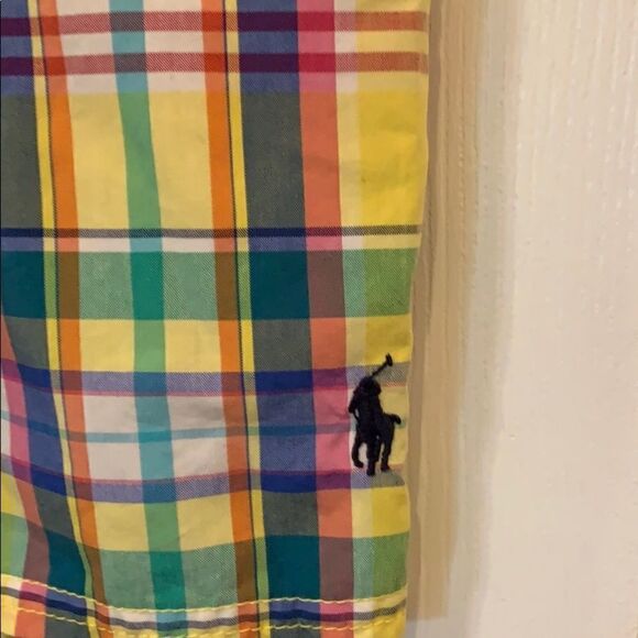 NWT New Polo by Ralph Lauren yellow plaid swim trunks Large - Picture 3 of 9